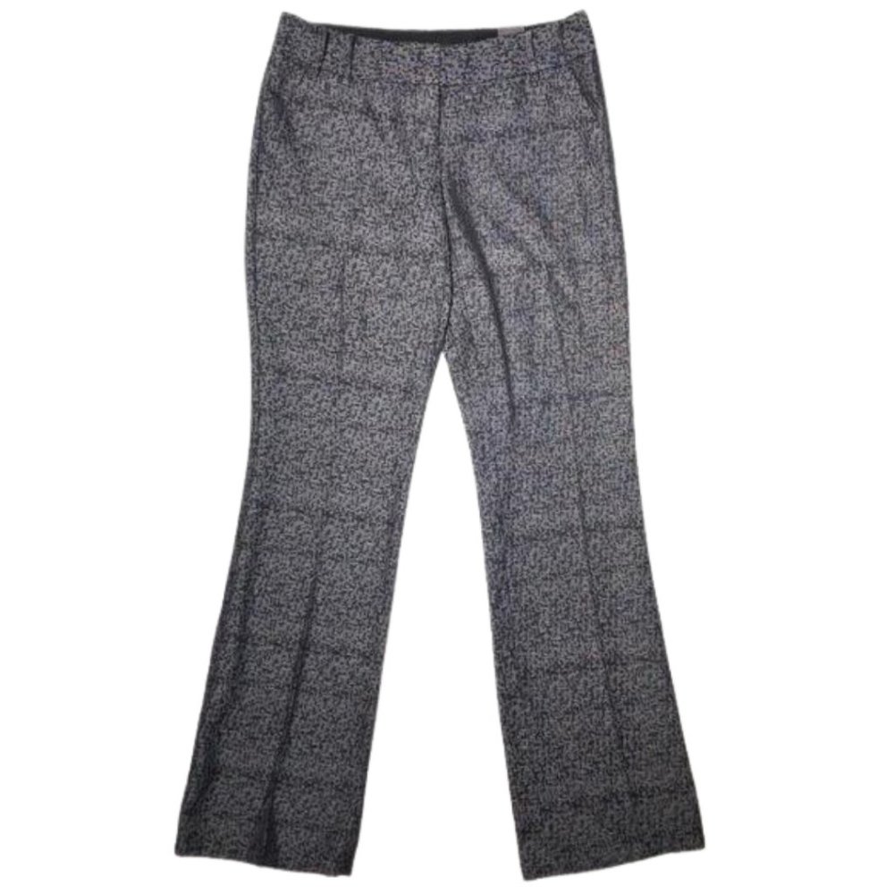 The Limited Drew Fit Boot Cut Gray and Black Print Dress Pants